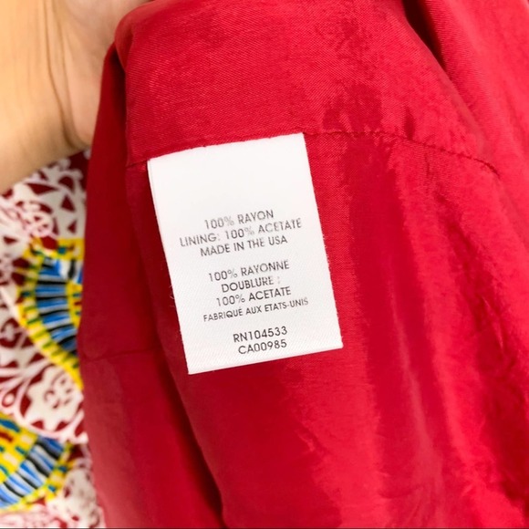 Nanette Lepore Sleeveless Red Geometric Patterned Swing Mini Dress Size 4 - Picture 11 of 13